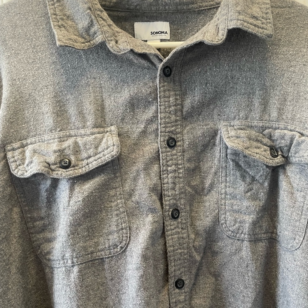 Sonoma Button Down Gray Shirt - Picture 4 of 4